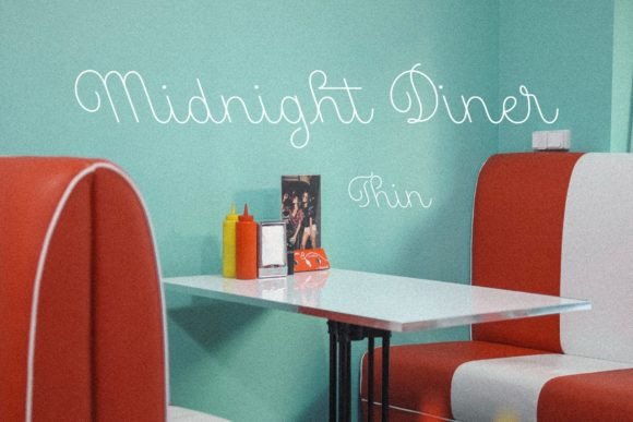 Midnight Diner Thin: A Script Font for Creative Expression